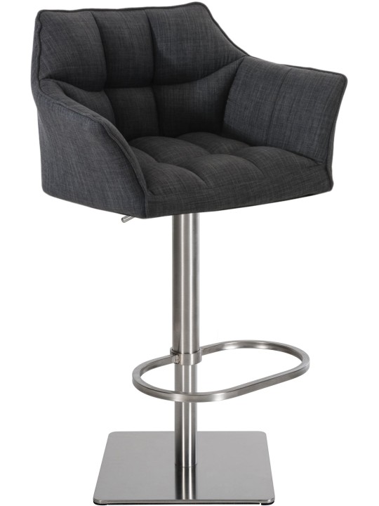 Tabouret de bar Damaso E tissu, gris foncé