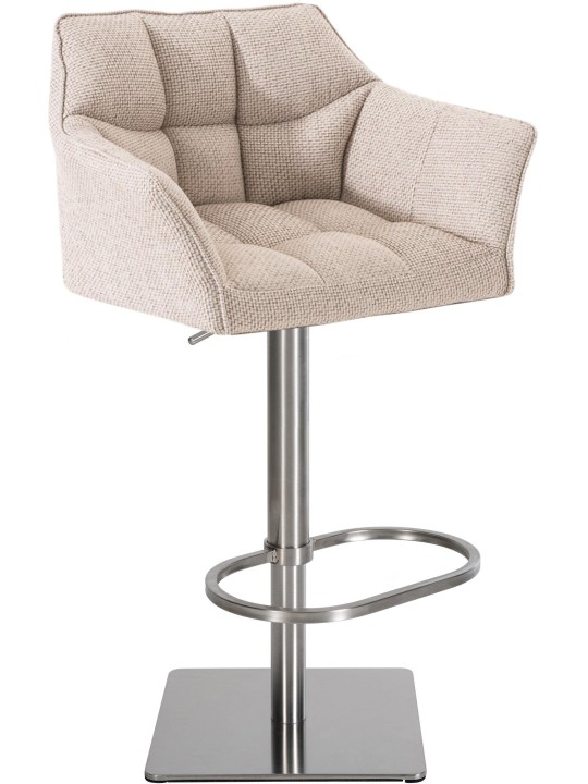 Tabouret de bar Damaso E tissu, ivoire