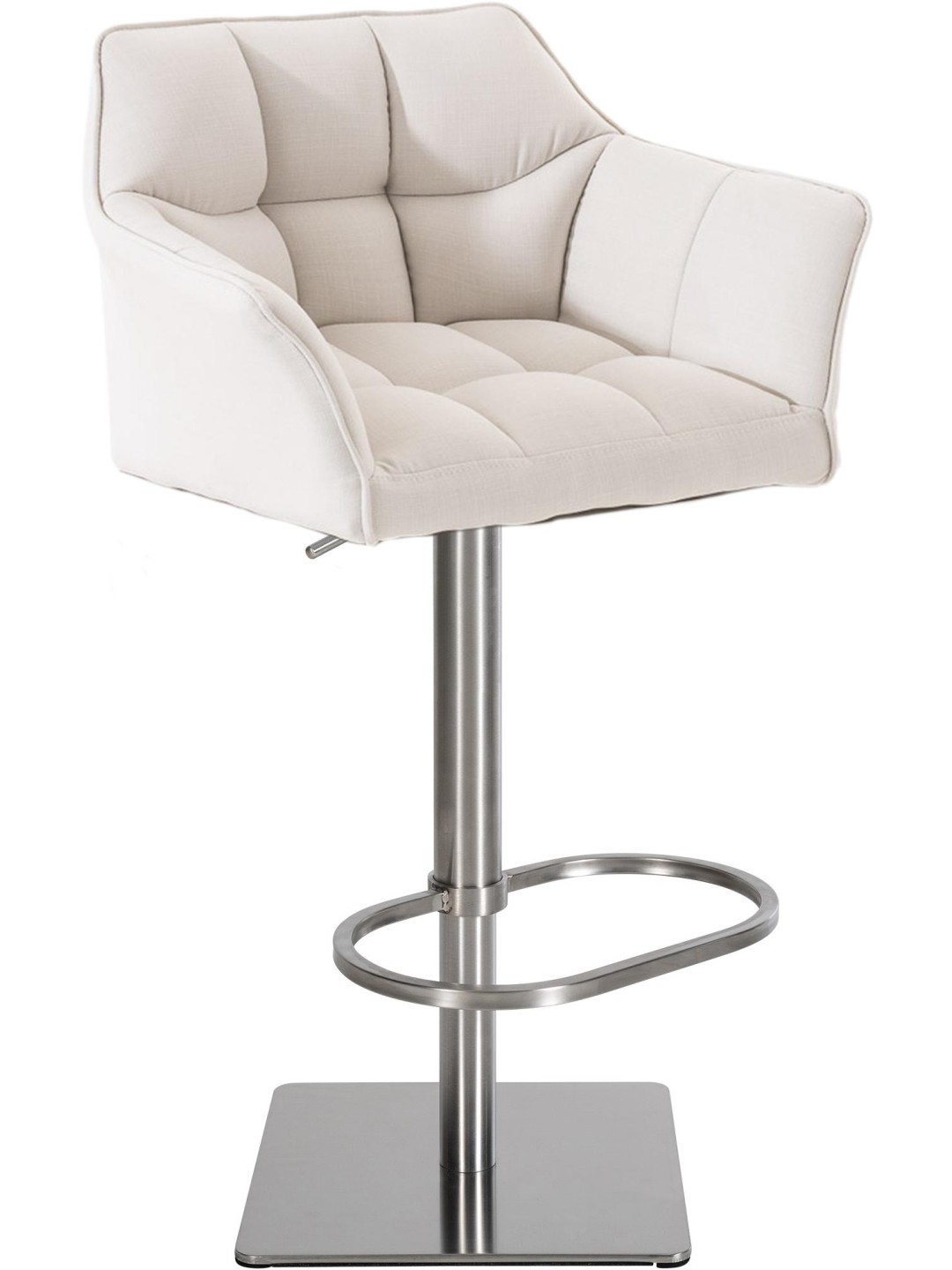 Tabouret de bar Damaso E tissu, blanc