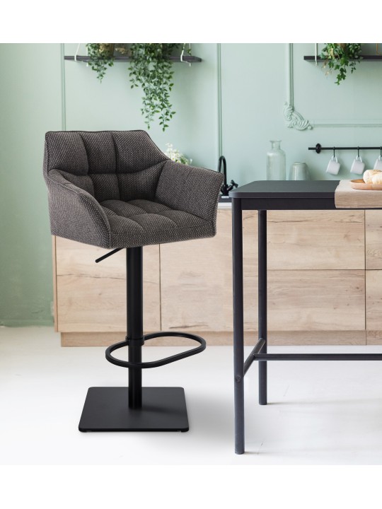 Tabouret de bar Damaso B tissu, gris titane Tabouret de bar Damaso B tissu, gris titane
