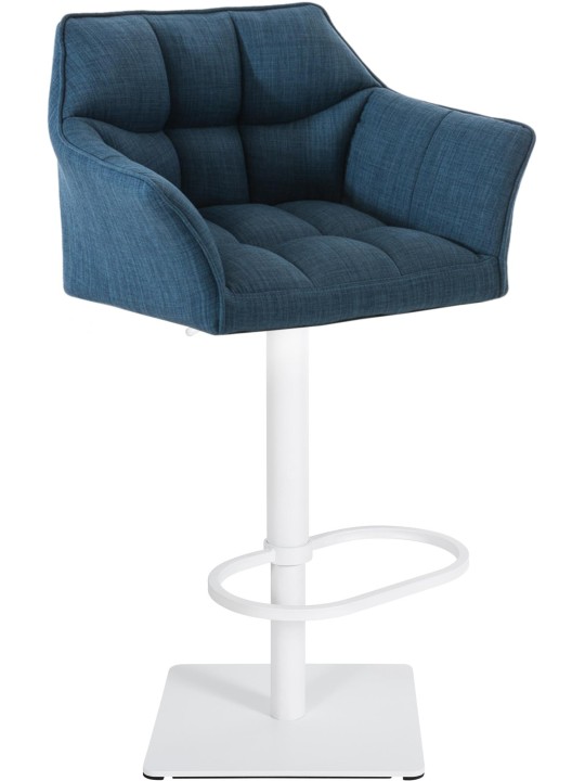 Tabouret de bar Damaso W tissu, bleu