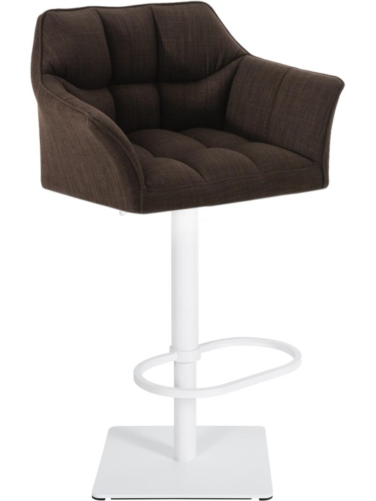 Tabouret de bar Damaso W tissu, brun