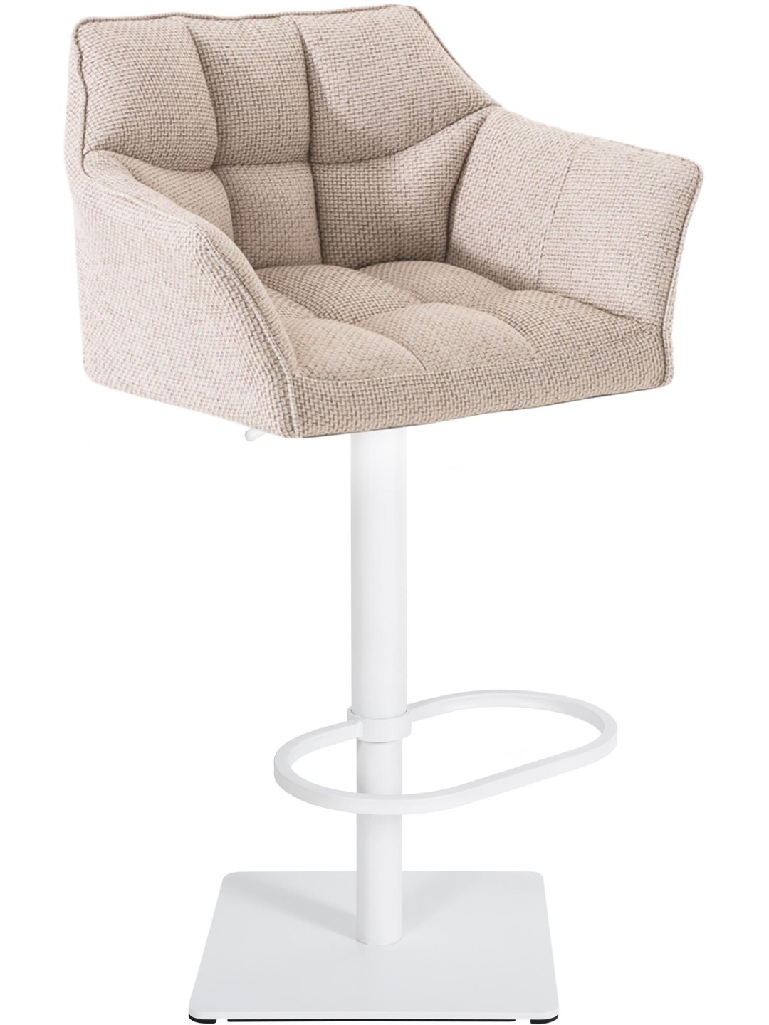 Tabouret de bar Damaso W tissu, ivoire
