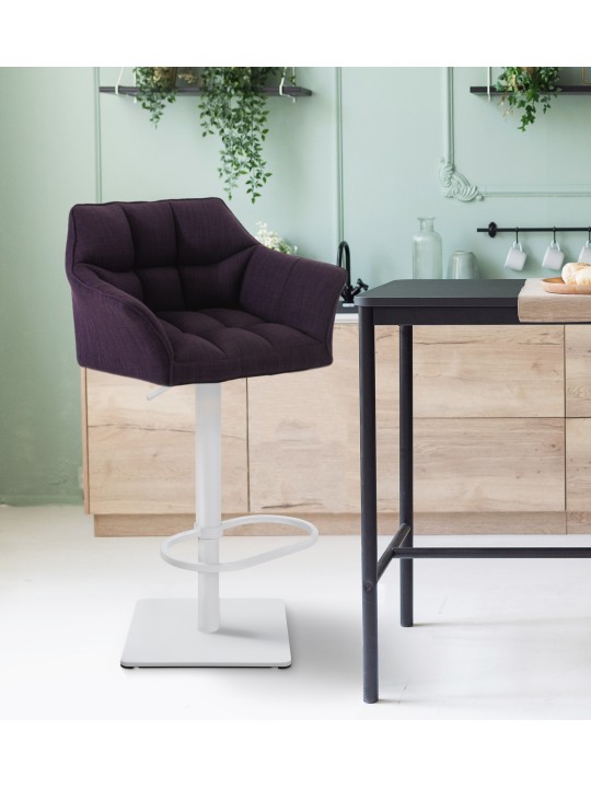 Tabouret de bar Damaso W tissu, lilas