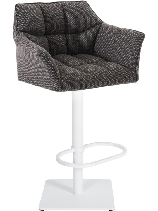 Tabouret de bar Damaso W tissu, gris titane
