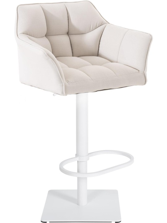 Tabouret de bar Damaso W tissu, blanc