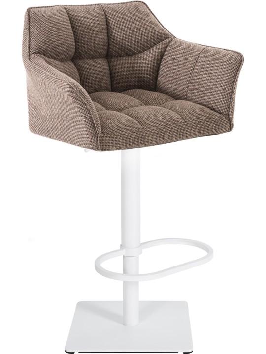 Tabouret de bar Damaso W tissu, terre brune