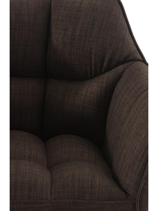 Lot de 2 tabourets de bar tissu Damaso, brun