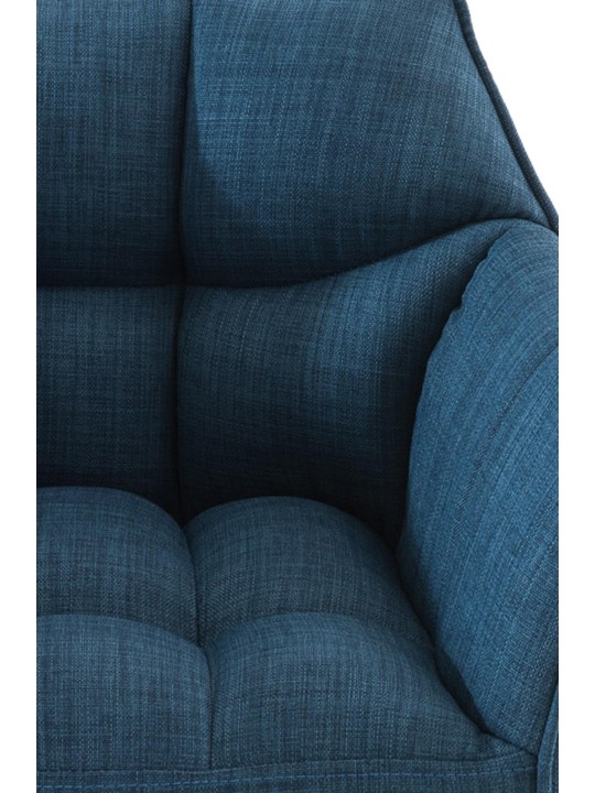 Lot de 2 tabourets de bar tissu Damaso, bleu