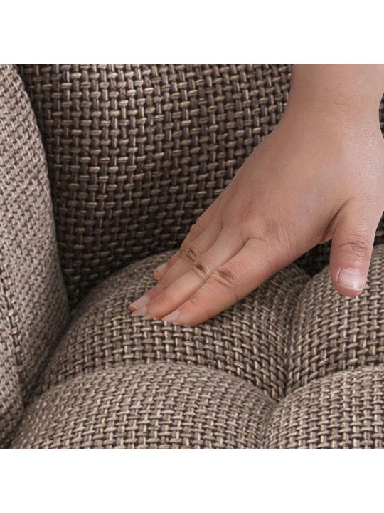 Lot de 2 tabourets de bar tissu Damaso, terre brune