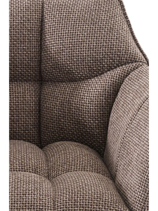 Lot de 2 tabourets de bar tissu Damaso, terre brune