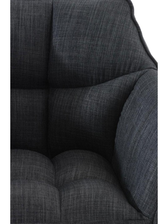 Lot de 2 tabourets de bar tissu Damaso, gris foncé