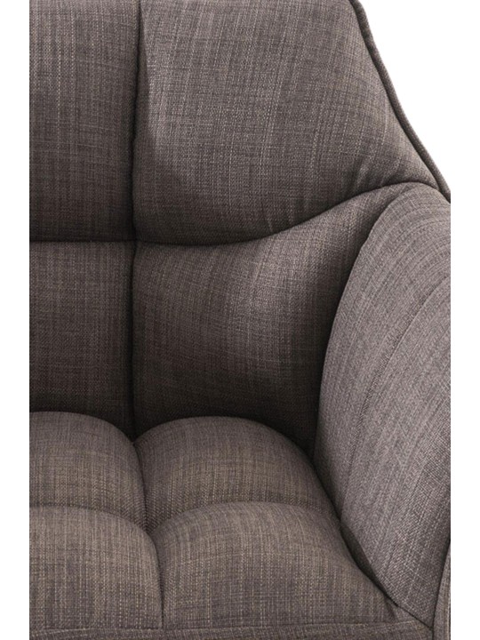 Lot de 2 tabourets de bar tissu Damaso, gris