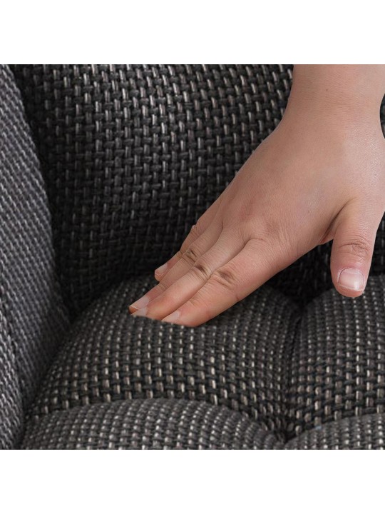 Lot de 2 tabourets de bar tissu Damaso, gris titane