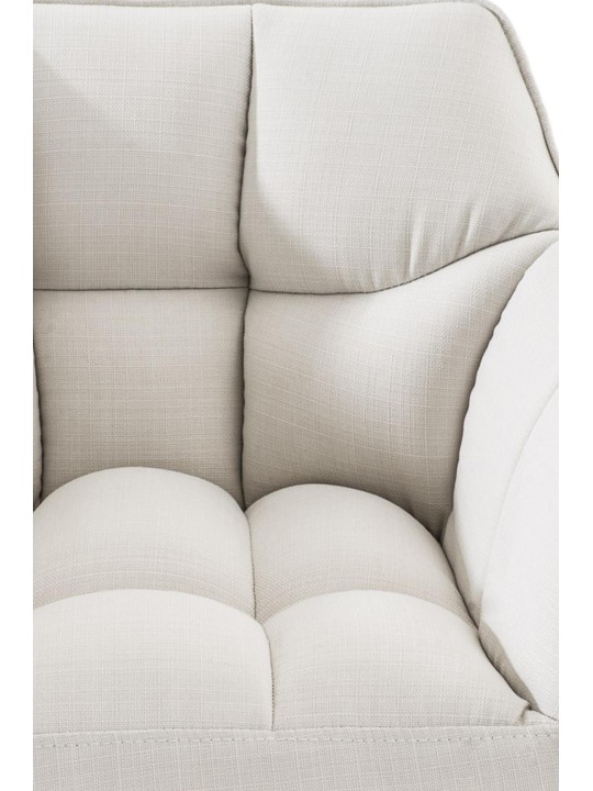 Lot de 2 tabourets de bar tissu Damaso acier inoxydable, blanc