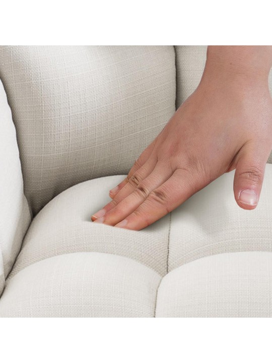 Lot de 2 tabourets de bar tissu Damaso acier inoxydable, blanc