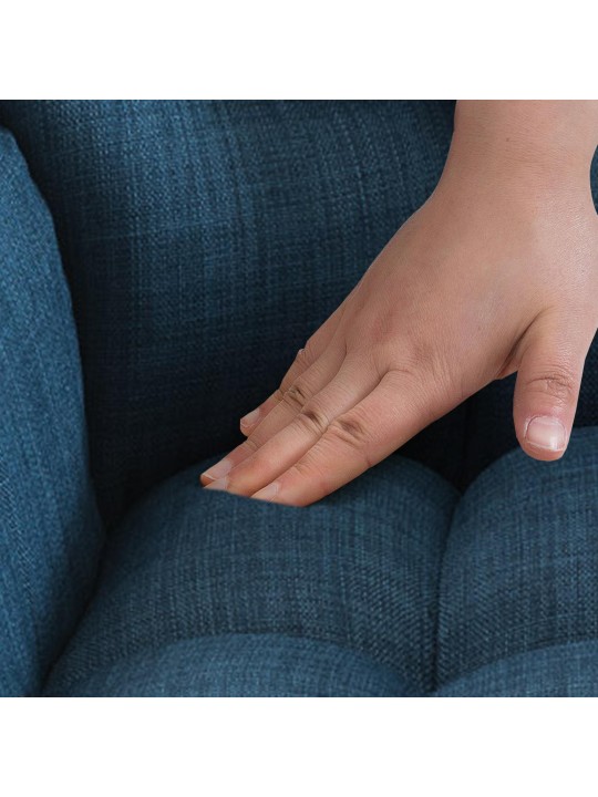 Lot de 2 tabourets de bar tissu Damaso acier inoxydable, bleu