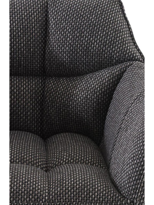 Lot de 2 tabourets de bar tissu Damaso acier inoxydable, gris titane