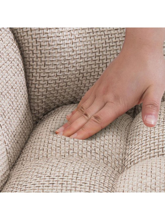 Lot de 2 tabourets de bar tissu Damaso acier inoxydable, ivoire