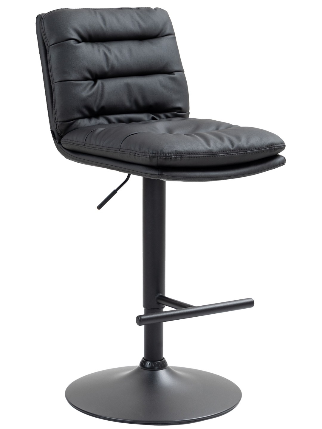 Tabouret de bar Damar simili cuir, noir