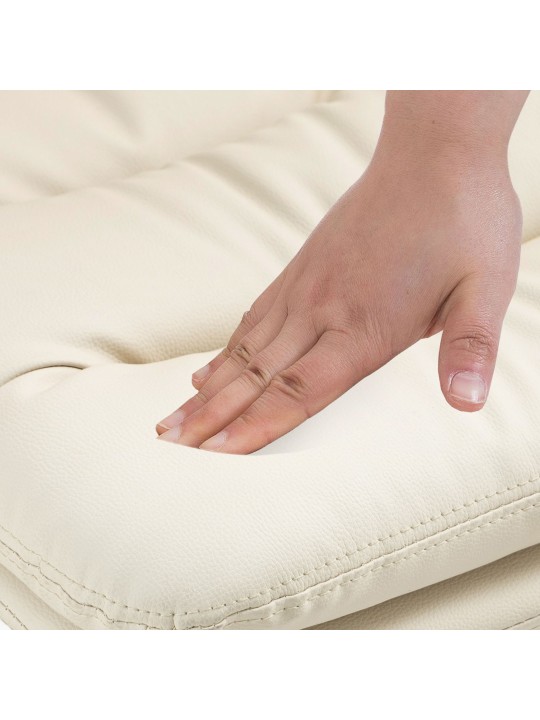 Tabouret de bar Damar simili cuir, crème