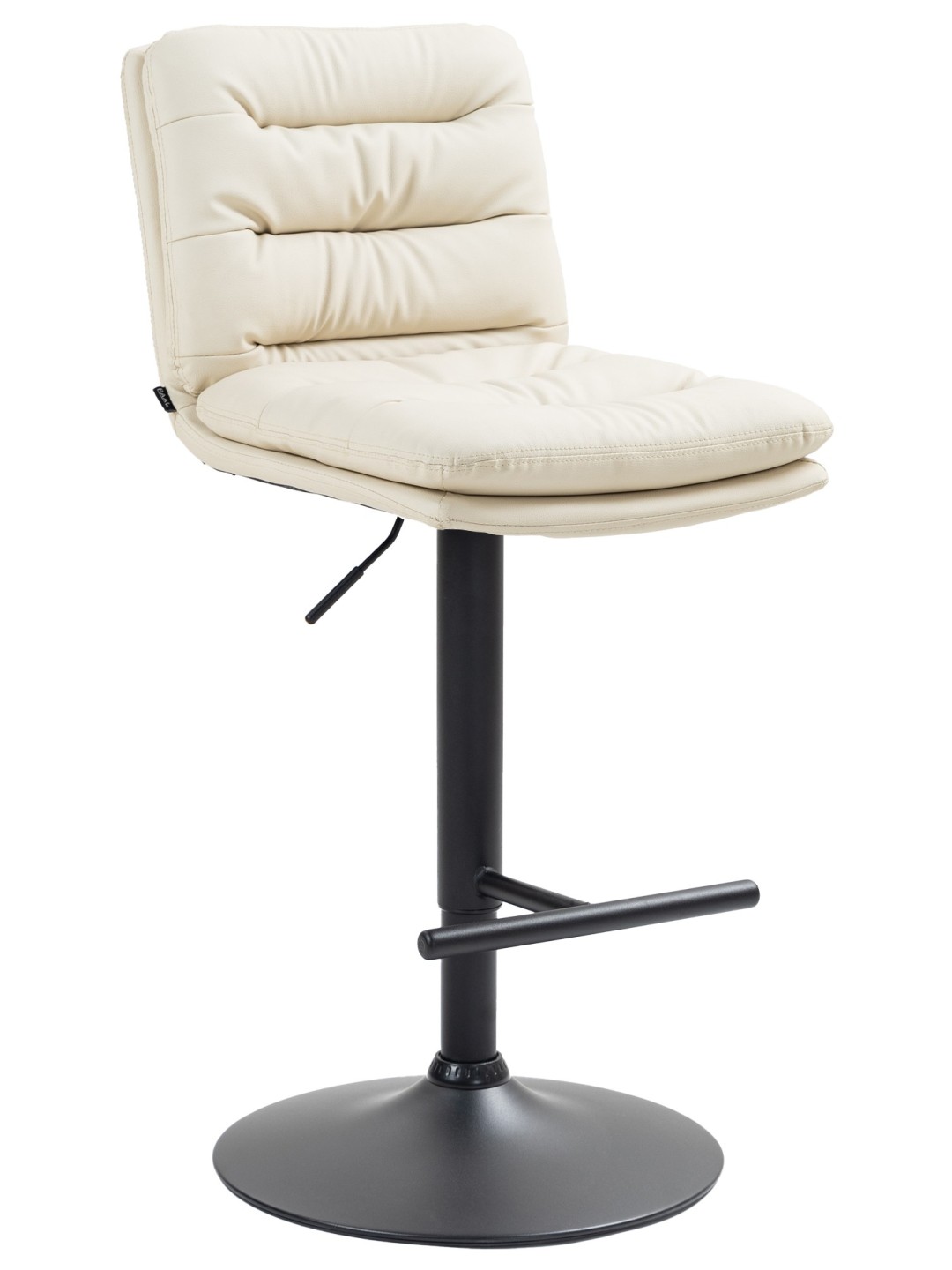 Tabouret de bar Damar simili cuir, crème