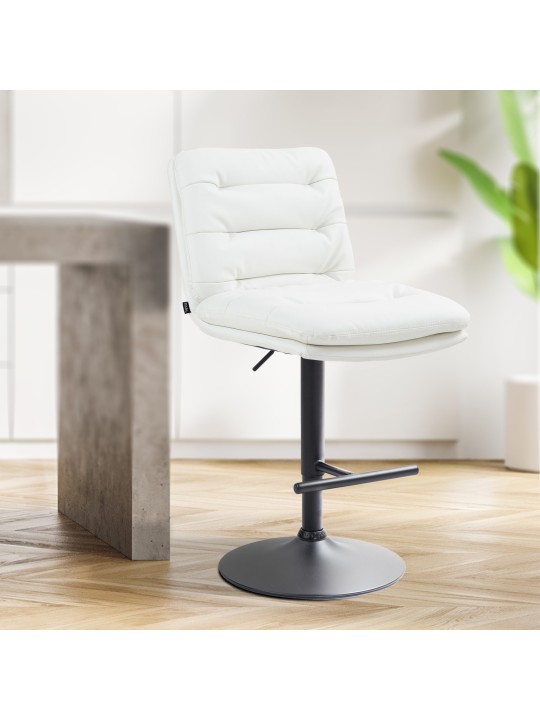 Tabouret de bar Damar simili cuir, blanc
