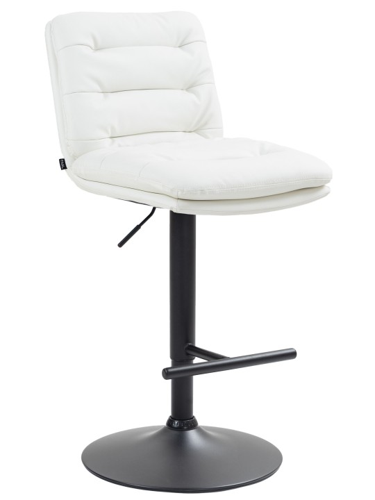 Tabouret de bar Damar simili cuir, blanc