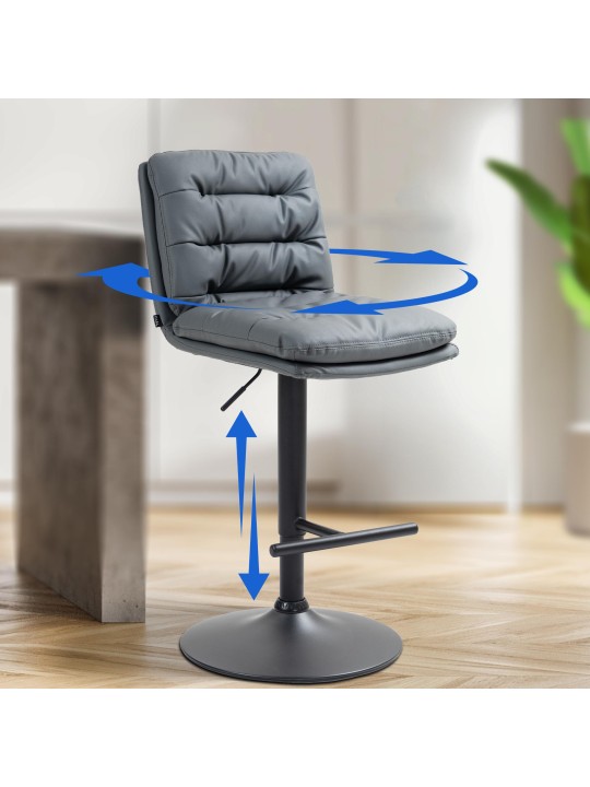 Tabouret de bar Damar simili cuir, gris Tabouret de bar Damar simili cuir, gris