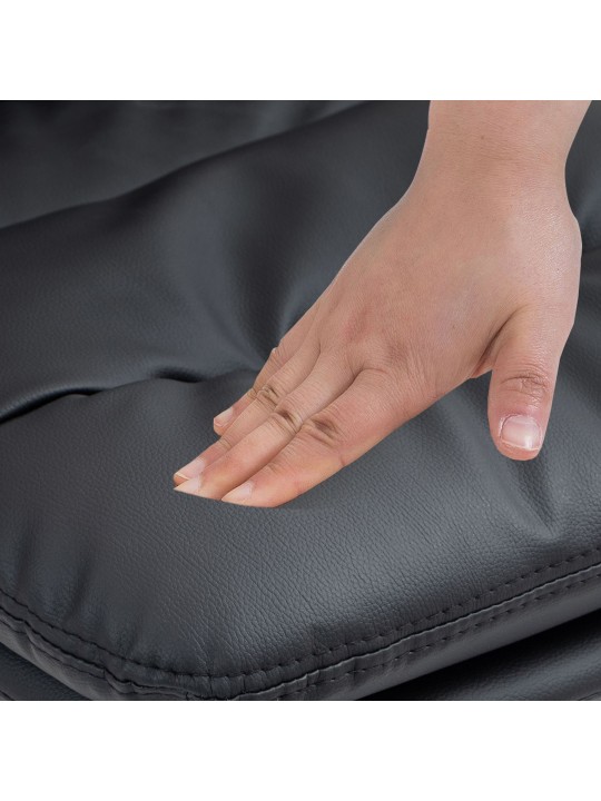 Tabouret de bar Damar simili cuir chromé, noir