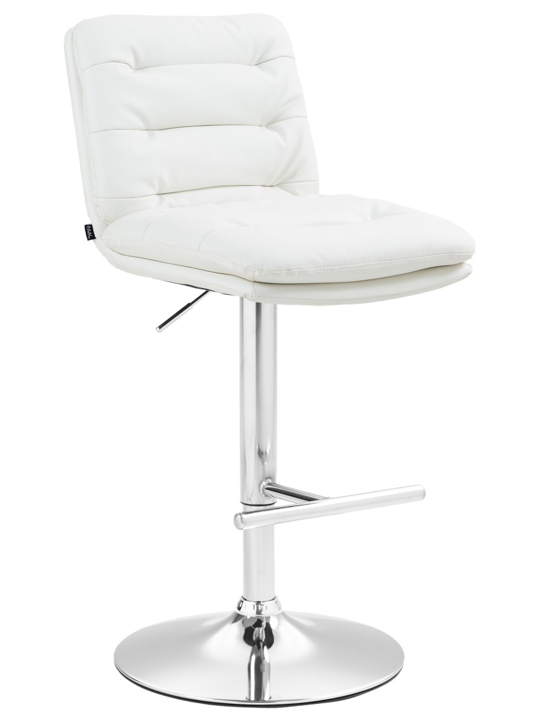 Tabouret de bar Damar simili cuir chromé, blanc