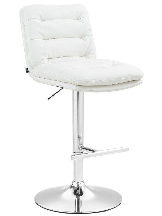 Tabouret de bar Damar simili cuir chromé, blanc Tabouret de bar Damar simili cuir chromé, blanc
