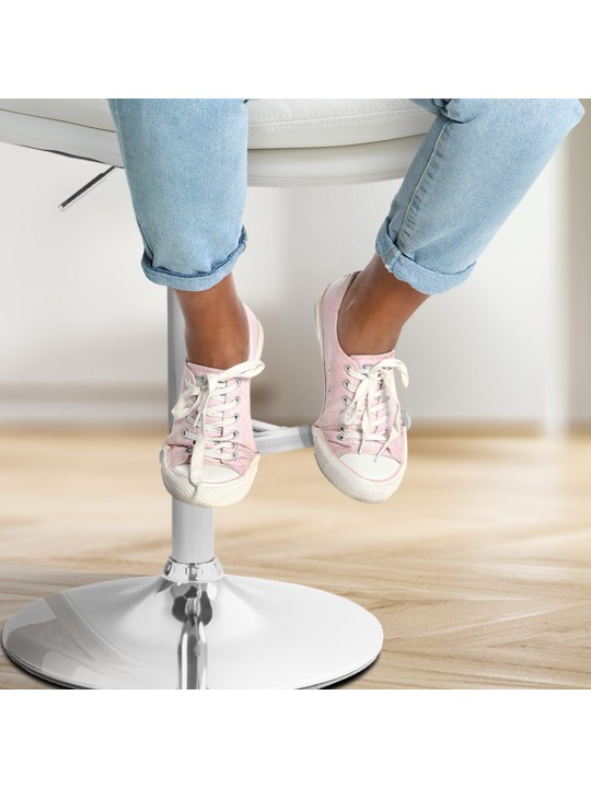 Tabouret de bar Damar simili cuir chromé, blanc Tabouret de bar Damar simili cuir chromé, blanc