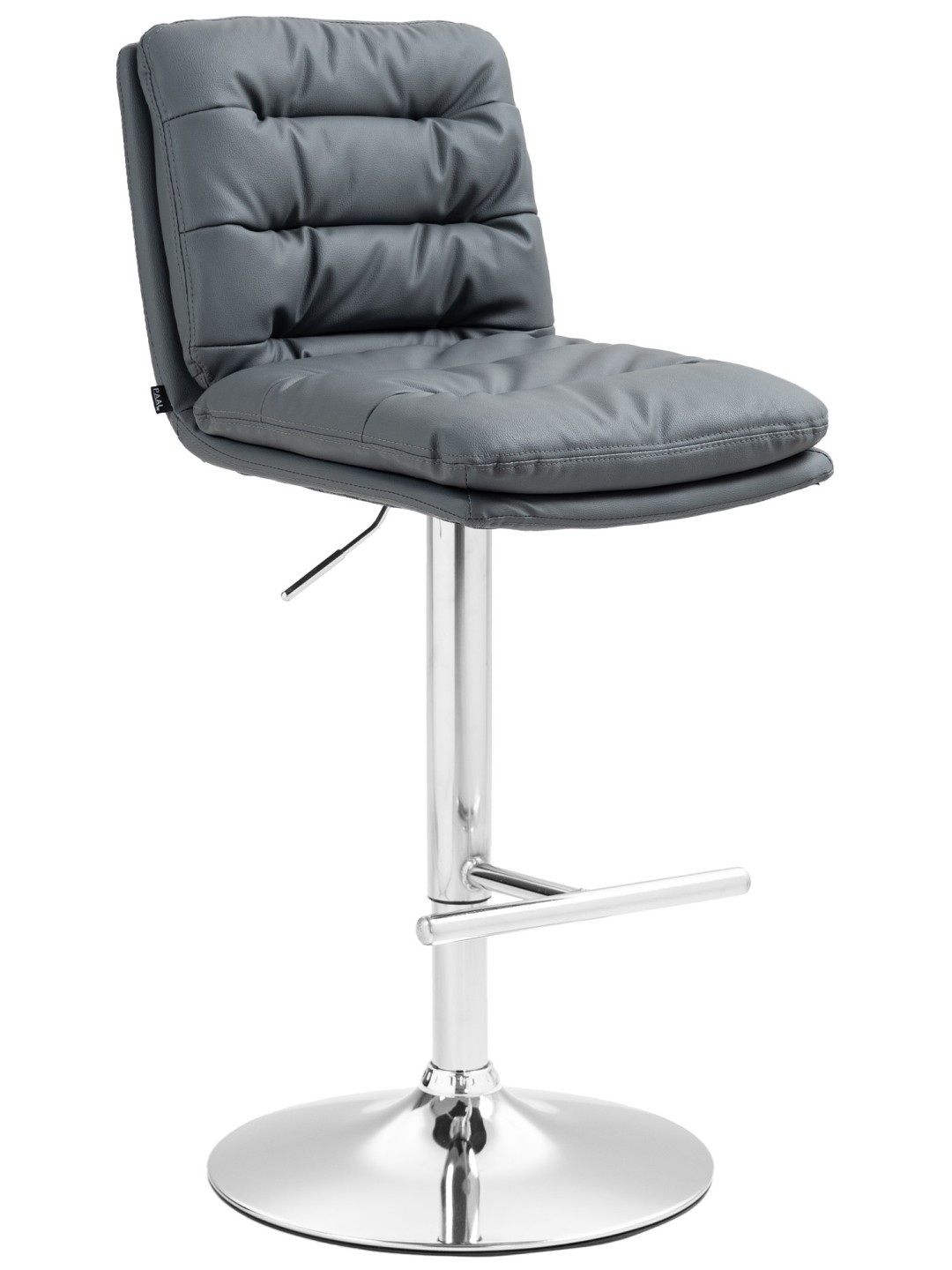 Tabouret de bar Damar simili cuir chromé, gris