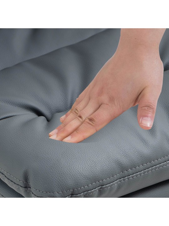 Tabouret de bar Damar simili cuir chromé, gris