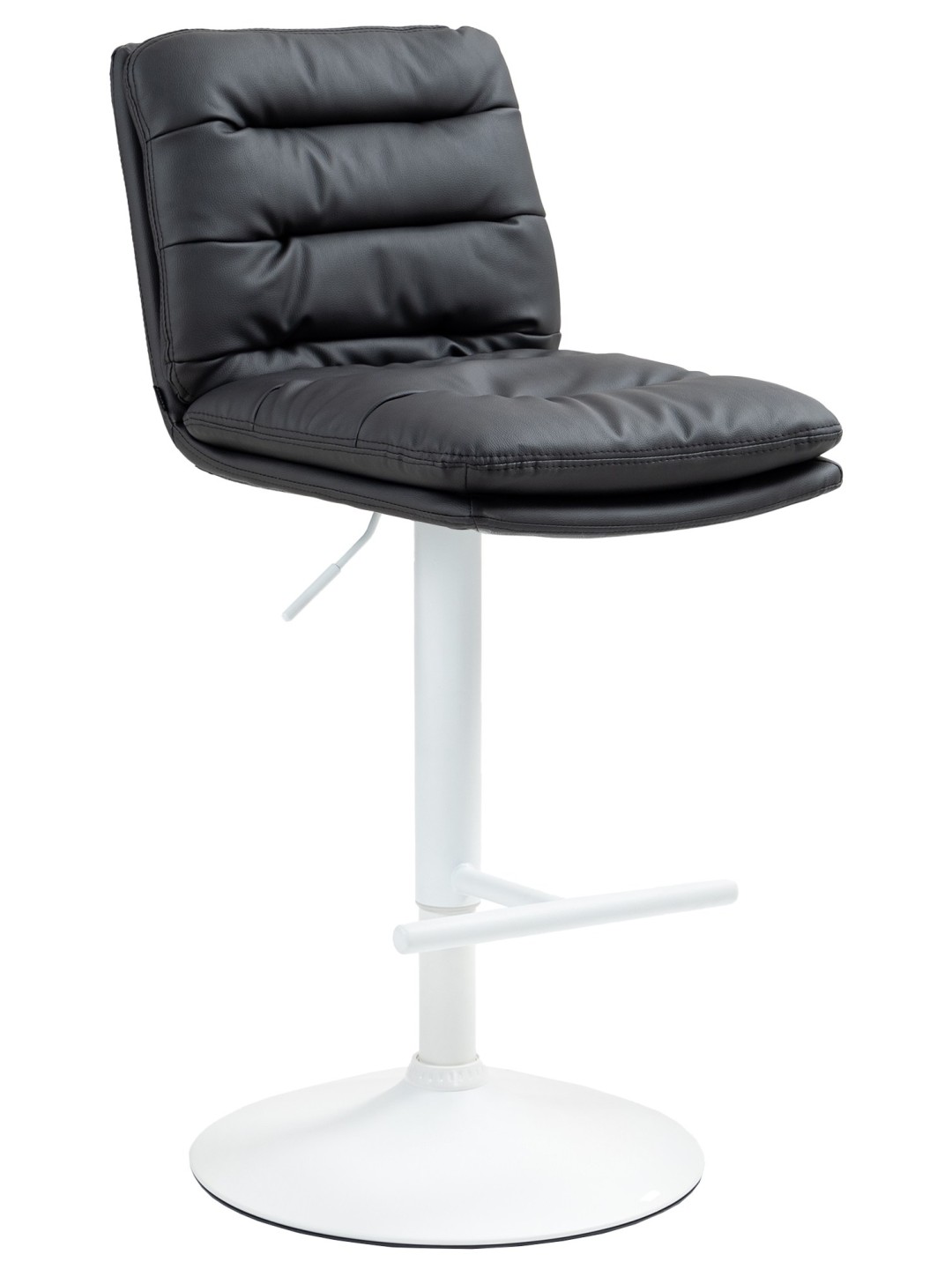 Tabouret de bar Damar simili cuir, noir