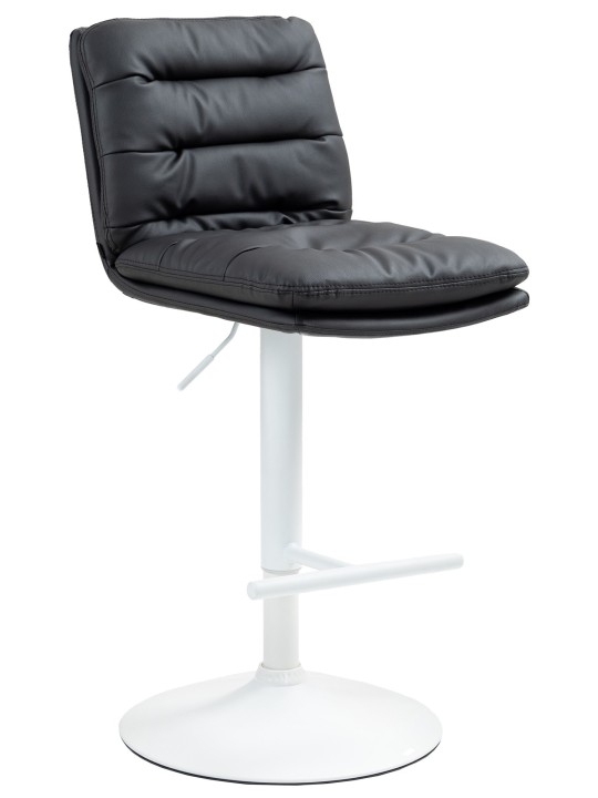 Tabouret de bar Damar simili cuir, noir