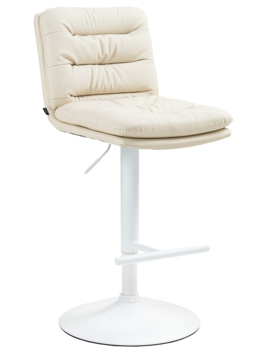 Tabouret de bar Damar simili cuir, crème