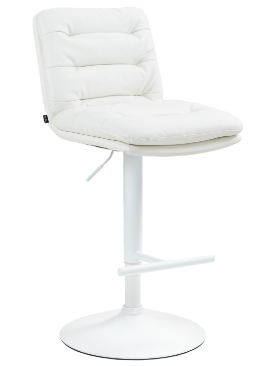 Tabouret de bar Damar simili cuir, blanc
