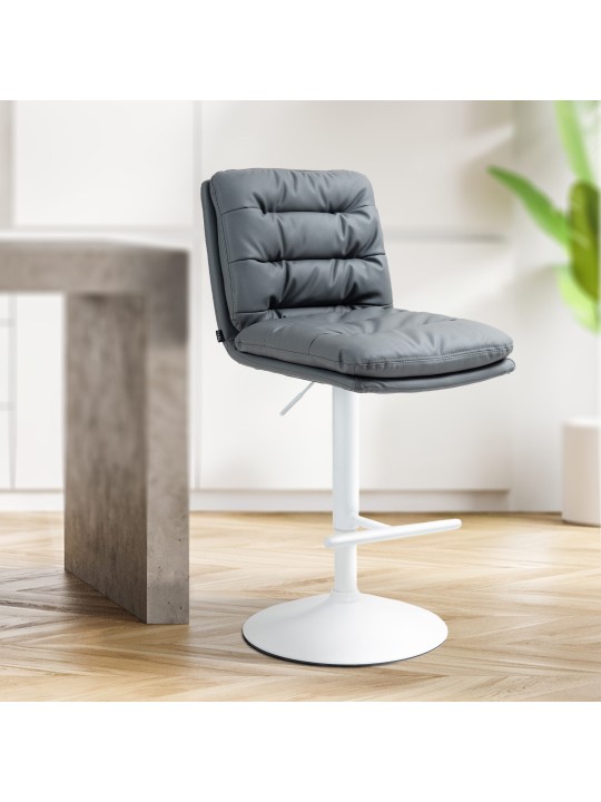 Tabouret de bar Damar simili cuir, gris Tabouret de bar Damar simili cuir, gris