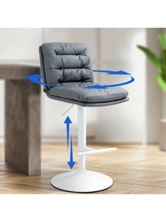 Tabouret de bar Damar simili cuir, gris Tabouret de bar Damar simili cuir, gris