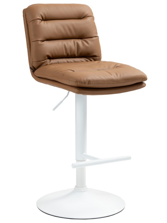 Tabouret de bar Damar simili cuir, brun clair
