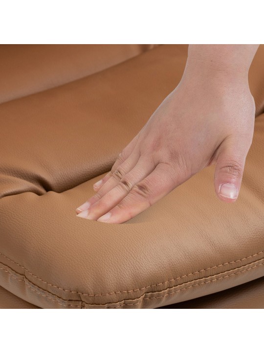 Tabouret de bar Damar simili cuir, brun clair