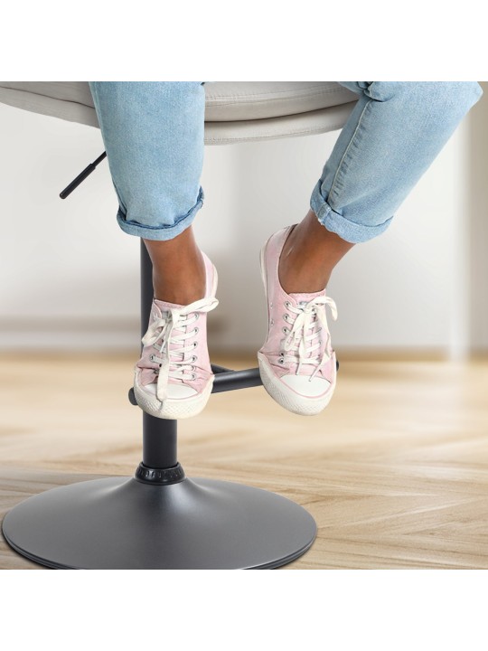 Tabouret de bar velours Damar, crème