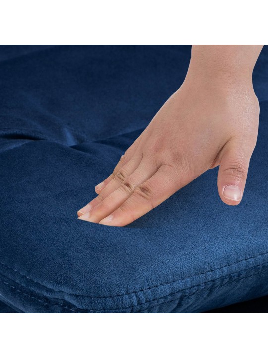 Tabouret de bar velours Damar, bleu