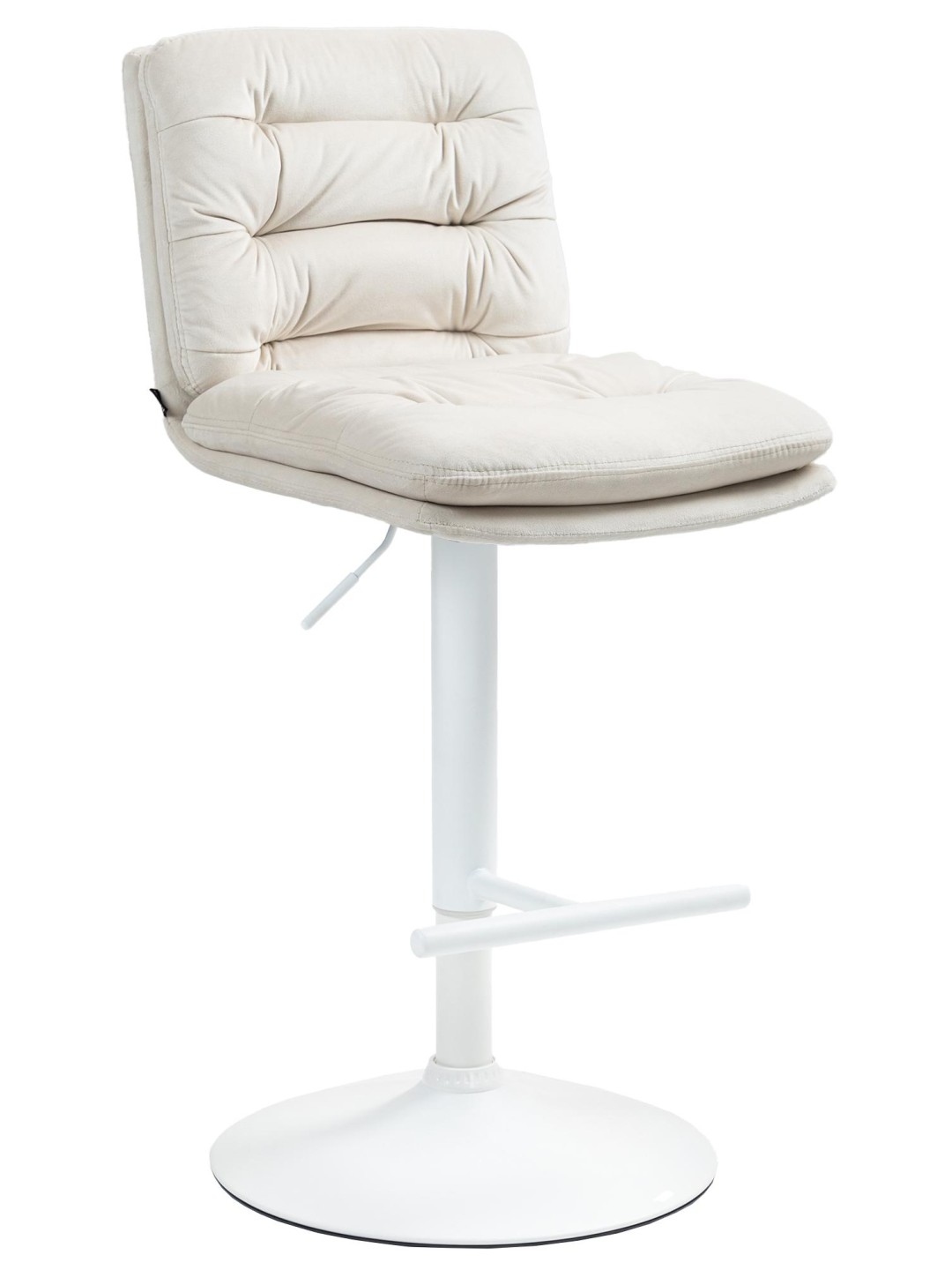 Tabouret de bar velours Damar, crème