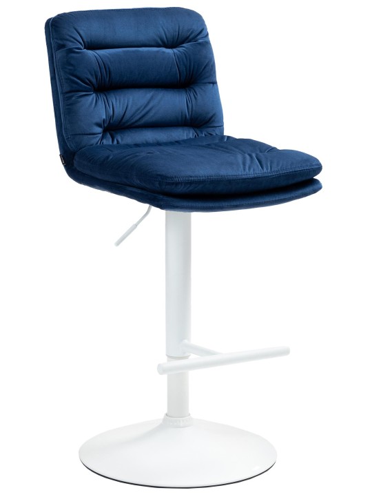 Tabouret de bar velours Damar, bleu Tabouret de bar velours Damar, bleu