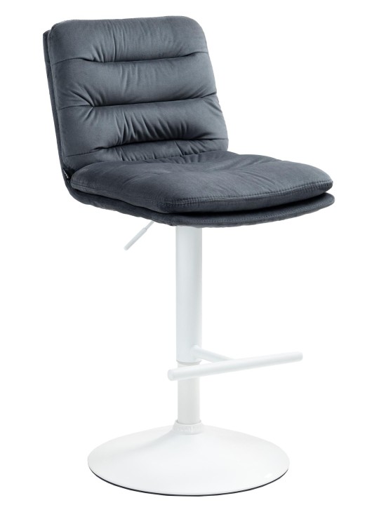 Tabouret de bar velours Damar, gris foncé