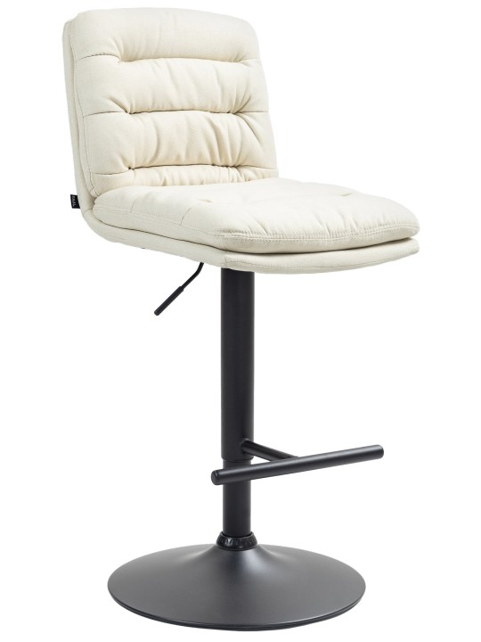 Tabouret de bar tissu Damar, crème