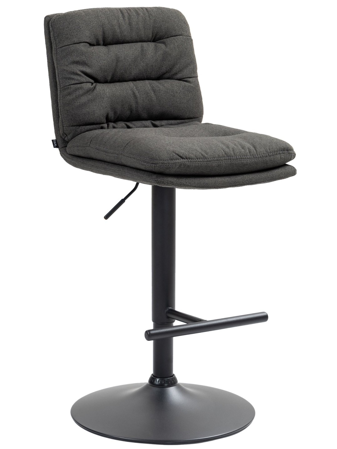 Tabouret de bar tissu Damar, gris foncé